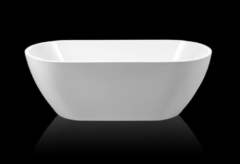BelBagno BB70-1500 Отдельностоящая, овальная акриловая ванна в комплекте со сливом-переливом цвета хром. 1500x750x570