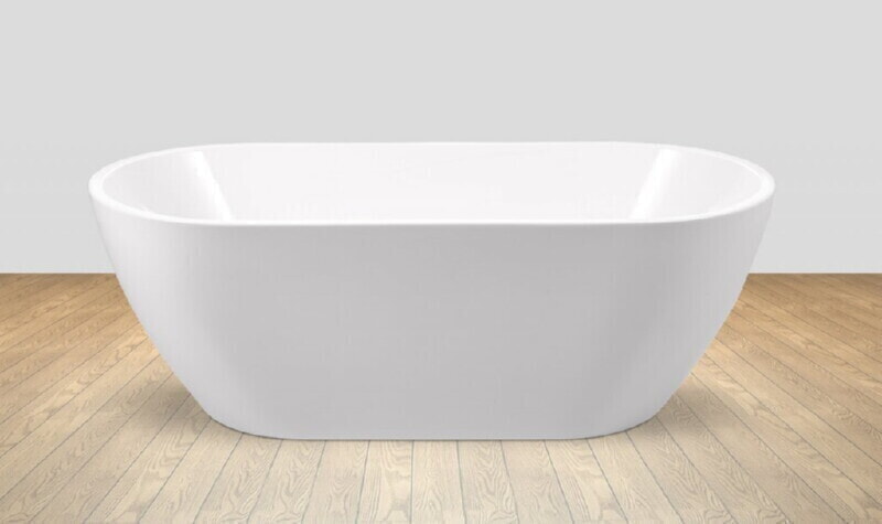 BelBagno BB70-1700 Отдельностоящая, овальная акриловая ванна в комплекте со сливом-переливом цвета хром. 1700x800x600