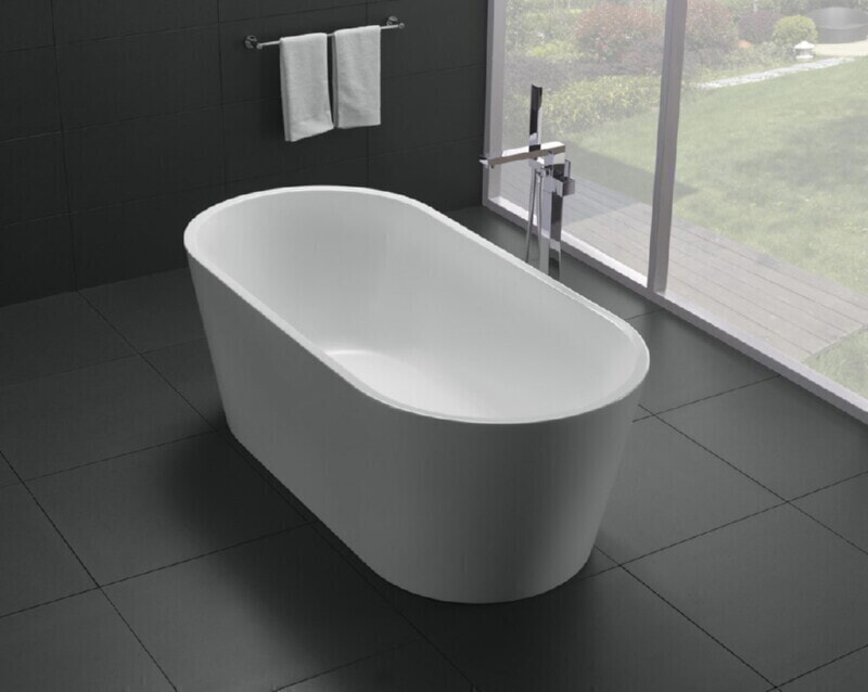 BelBagno BB71-1500 Отдельностоящая, овальная акриловая ванна в комплекте со сливом-переливом цвета хром. 1500x750x600