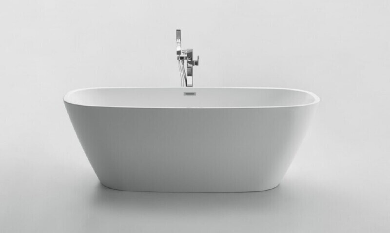 BelBagno BB72-1500 Отдельностоящая, прямоугольная акриловая ванна в комплекте со сливом-переливом цвета хром. 1500x760x600
