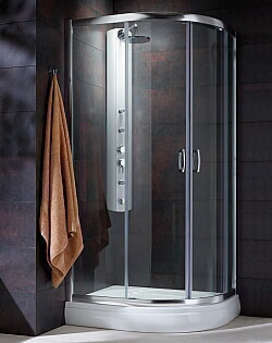 Radaway Premium Plus E 1900 Полукруглый асимметричный душ. угол с двустворчатой раздижной дверью стекло 5мм