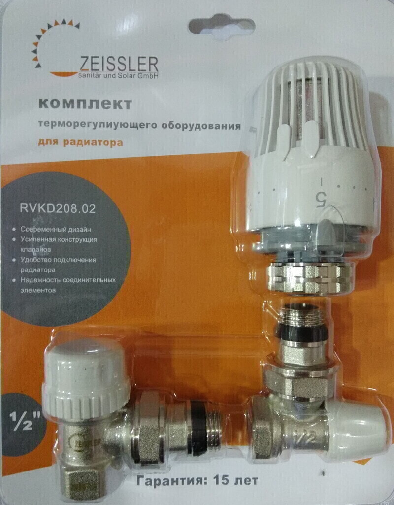 TIM Набор термостатический, для подключения радиатора 1/2" УГЛОВОЙ RVKS207.02