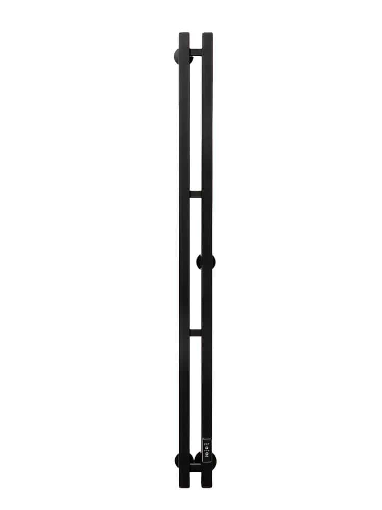 MARGROID Эл. полотенцесушитель Inaro профильный Р120*6 ЧЕРНЫЙ (мат) ,1 секция(2 трубы) 4 крючка, ПРАВЫЙ