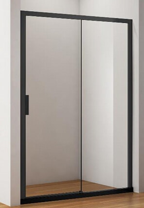 AQUANET Дверь в нишу Pleasure 1200мм AE60-N-120H200U-BT  стекло прозрачное, профиль черный-матовый