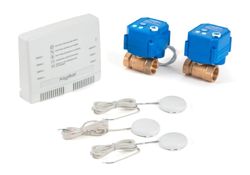 Teplocom AquaBast Line Квартира 1/2" Комплект защиты  от протечек(2крана, 3провод датчика)