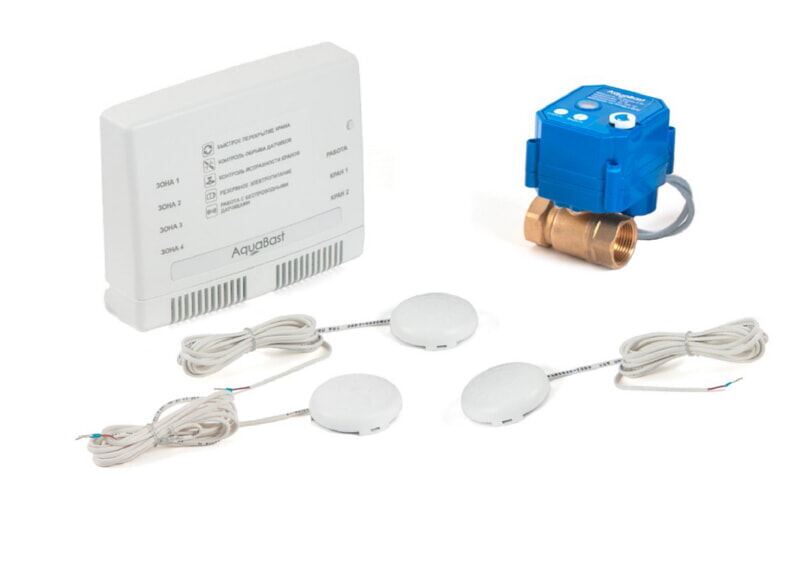Teplocom AquaBast Line Коттедж 1” Комплект защиты  от протечек(1кран, 3 провод датчика)