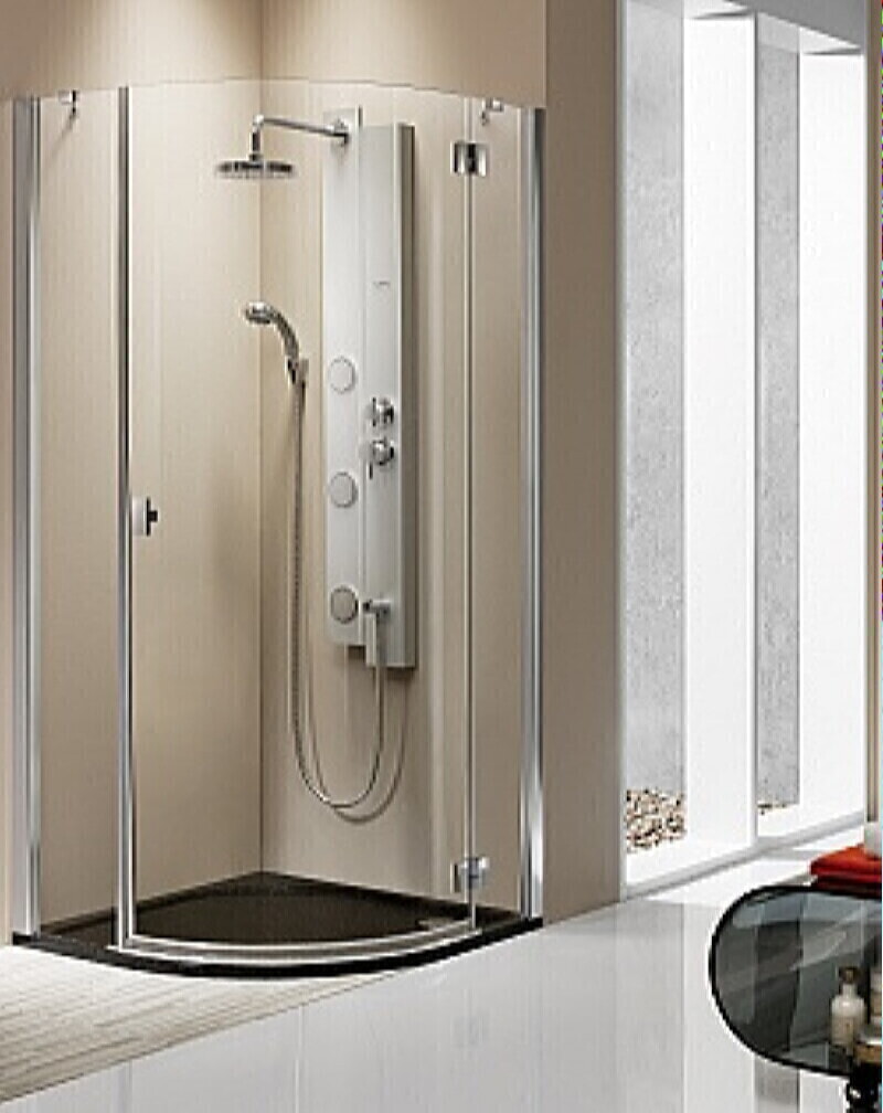 Radaway Essenza PDJ Полукруглый душ.угол с одностворчатой распашной дверью и узкими боковыми стенками