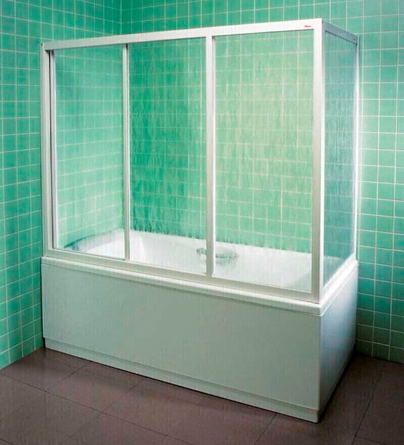 RAVAK Штора для ванны 3-х секц. AVDP3-170, профиль белый, стекло Grape 40VV0102ZG