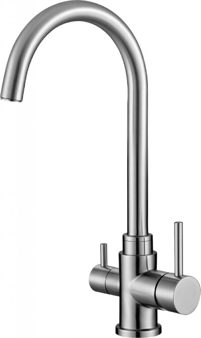 BelBagno Смеситель для кухни с краном для питьевой воды, нержавеющая сталь, исполнение сатин BB-LAM15A-IN