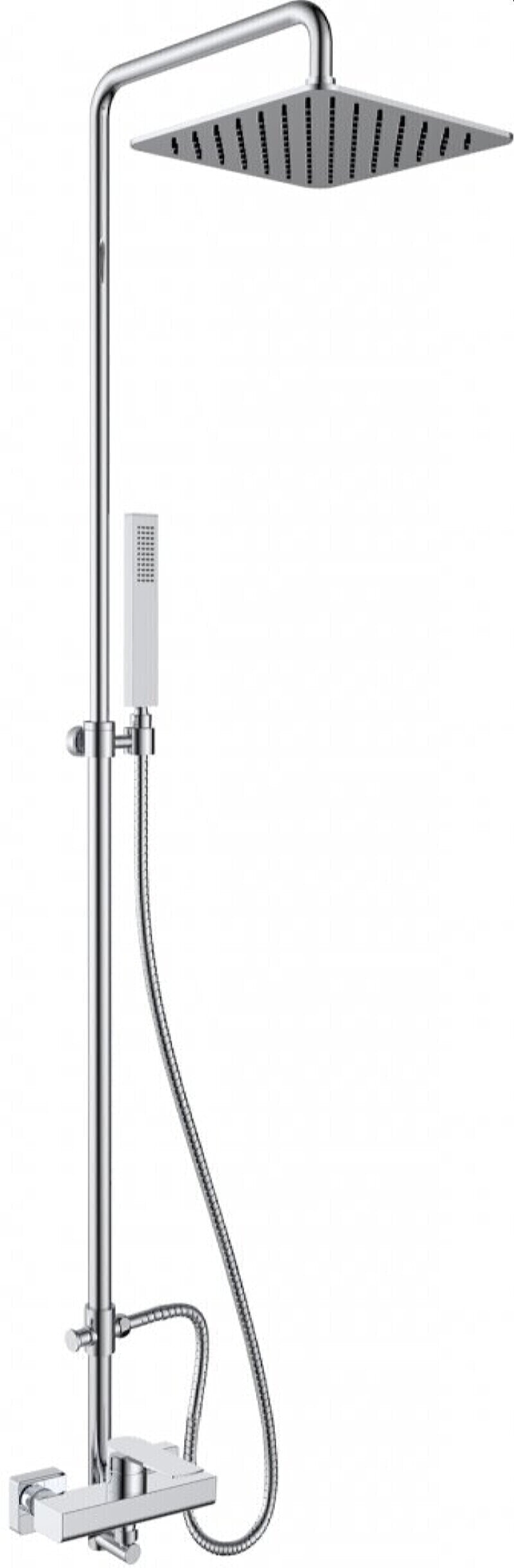 BelBagno CARIN Душевая колонна со смесителем для душа с верхним и ручным душем CAR-DOCM-CRM