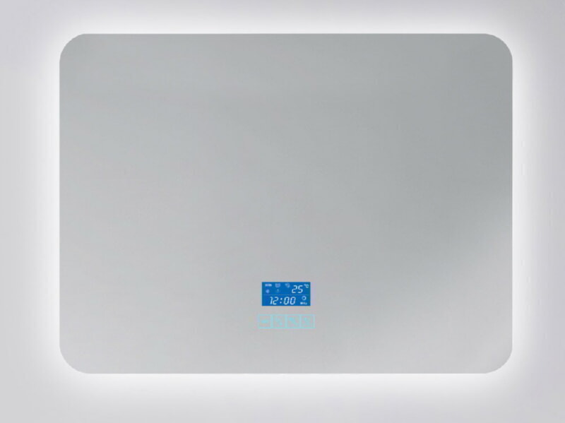 BelBagno Зеркало с встр. св-ком и сенсорным выкл. bluetooth спикер, радио, цифровой термометр 800x25x600мм   SPC-800-600-LED