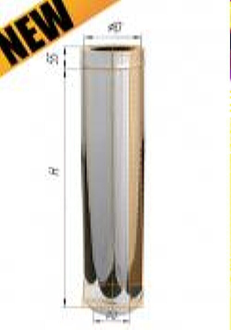 ФЕРРУМ 0,5 мм Сэндвич труба Ф 130х200 L=1,0м (нерж.)