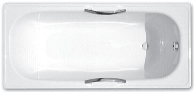 Ванна Delux 1700*710*400 стальная, порошковая эмаль, с ручками и ножками, без сифона