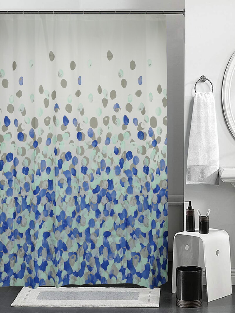 Studiotex Штора для ванной комнаты Flakes Silver Blue, 180*180 CPT18180500