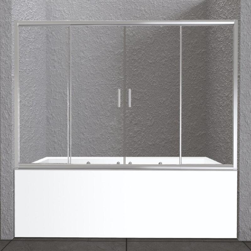 BelBagno Шторка на ванну стекло прозрачное UNIQUE-VF-2-150/180-140-C-Cr (1500-1800)x1400 мм