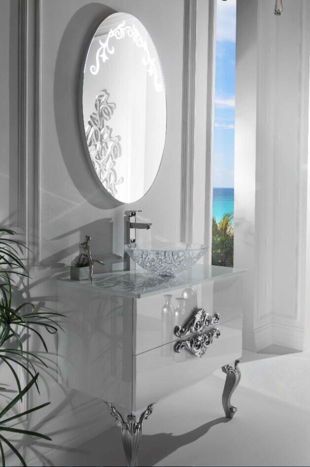 Neo ART Neo Art Комплект мебели с раковиной-чашей цвет белый и зеркало с подсветкой вертикальное
