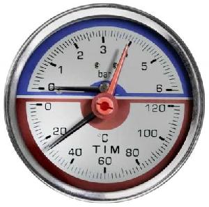 TIM Термоманометр Y-80T-6 DN 80 6 бар 120℃ 
