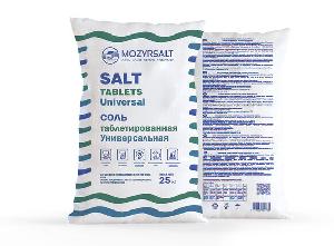 Мозырь Соль таблетированная для хим. водоочистки 1 мешок- 25кг (содержание NaCl до 99.7%) (уценен)