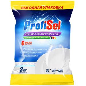 ТМ ProfiSel Соль крупнокристаллическая для фильтров посудомоечных машин, 3 кг
