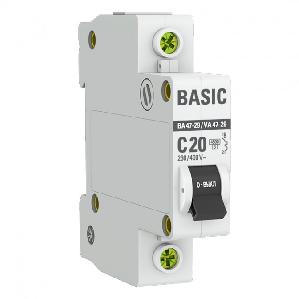 EKF Автоматический выключатель 1P 20А (C) 4,5кА ВА 47-29 Basic