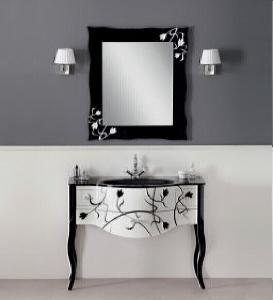 Cezares LADY Decorato Комплект мебели с 3 ящиками (тумба+ Стеклянная раковина-столешница+ Зеркало+ Светильники)