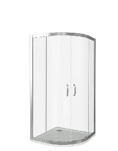 Душевая раздвижная дверь GoodDoor INFINITY R-90-C-CH  душевое ограждение 900х900 мм, стекло прозрачное, профиль хром